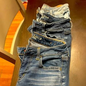 American Eagle Skinny jeans, three pairs